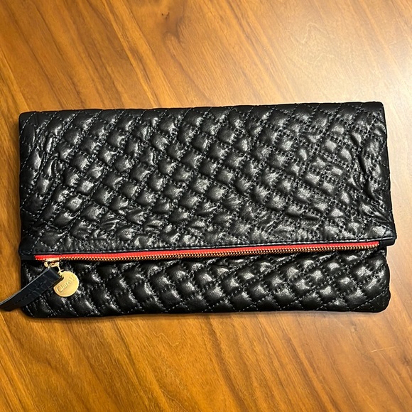 Clare V Handbags - Clare V Black Quilted Foldover Clutch